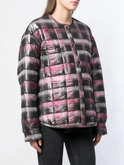 Shop Natasha Zinko Jacquard Padded Shirt Jacket In Pink