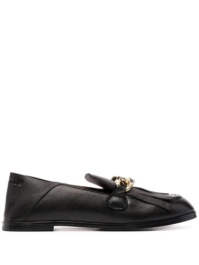 Shop See By Chloé Chain-link Detail Loafers In Black