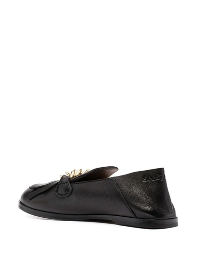 Shop See By Chloé Chain-link Detail Loafers In Black