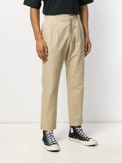 Pre-owned Junya Watanabe 2000s Straight Cropped Trousers In Brown