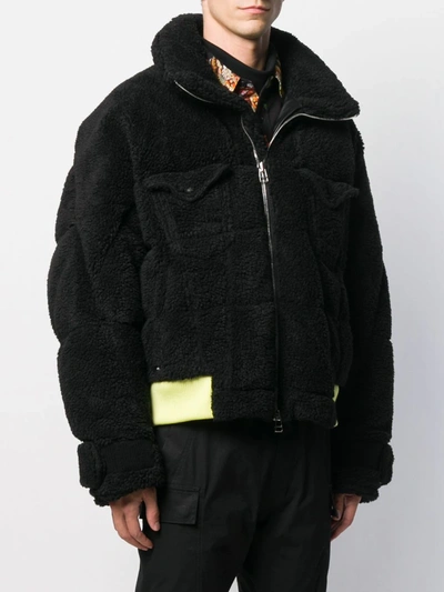 Shop Facetasm Zipped Oversized Jacket In Black
