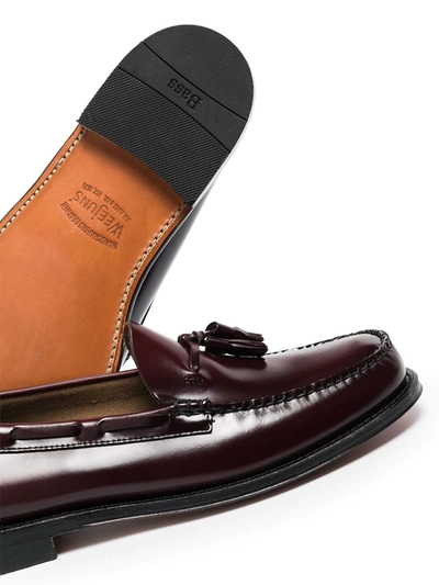 Shop G.h. Bass & Co. Weejun Larkin Tassel-trimmed Leather Loafers In Brown