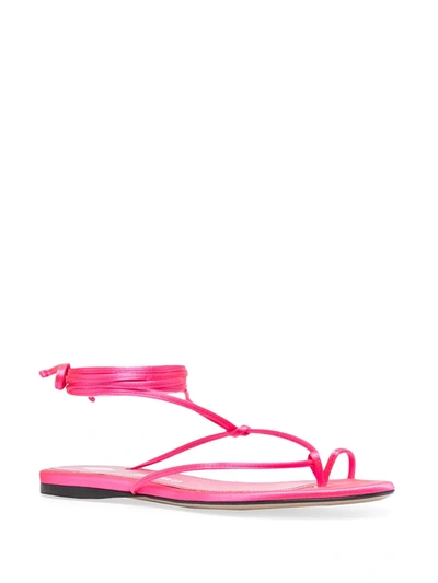 Shop Attico Strappy Flat Sandals In Pink