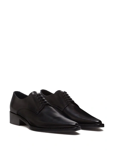 Dolce & Gabbana Black Leather Raffaello Lace-up Shoes In Black