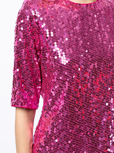 Pre-owned Saint Laurent 1990s Sequinned Short-sleeved Blouse In Pink