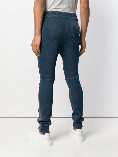 Shop Balmain Biker Joggers In Blue