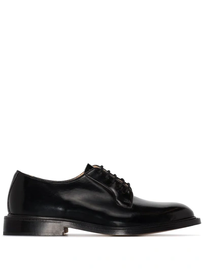 Shop Tricker's Robert Leather Derby Shoes In Black