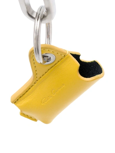 Shop Rick Owens Pouch Keyring In Yellow