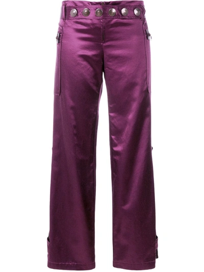 Pre-owned Romeo Gigli Vintage Wide-legged Cropped Trousers In Pink