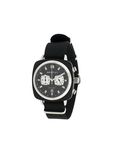 Shop Briston Watches Clubmaster Sport Chrono 42mm In Black