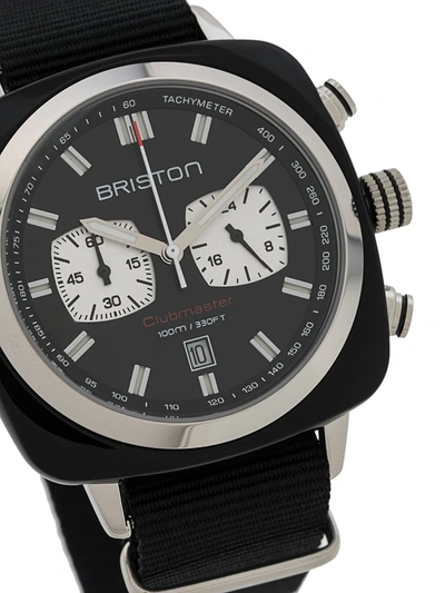 Shop Briston Watches Clubmaster Sport Chrono 42mm In Black