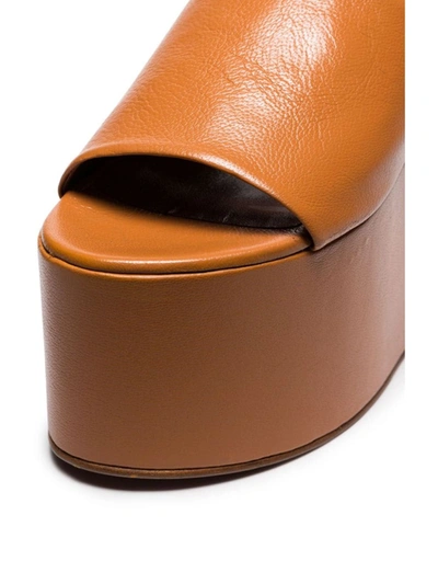 Shop Simon Miller Camel Brown Blackout 110 Leather Flatform Sandals