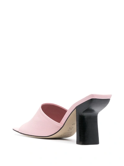 Shop By Far Sculpted Heel Sandals In Pink