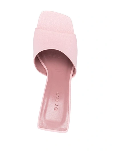 Shop By Far Sculpted Heel Sandals In Pink