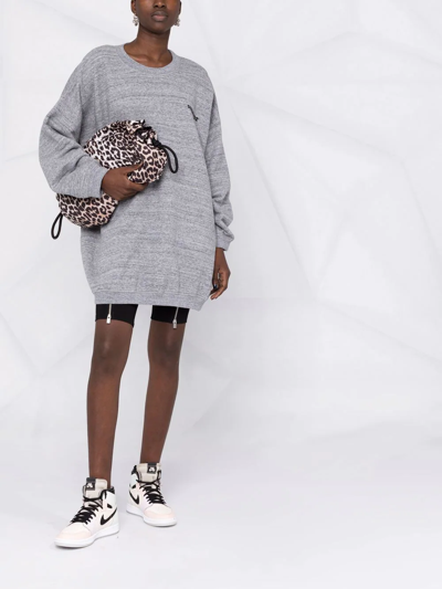 Shop Dsquared2 Logo-print Sweater Dress In Grey