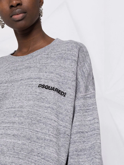 Dsquared2 Logo-print Sweater Dress In Grey