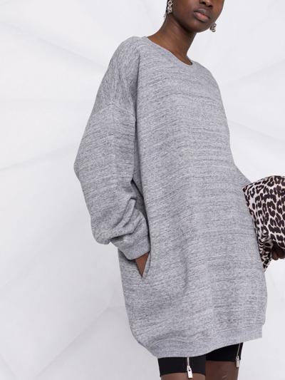 Shop Dsquared2 Logo-print Sweater Dress In Grey
