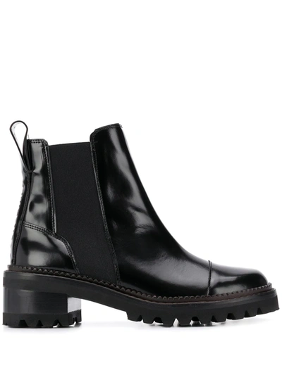 Shop See By Chloé Leather Chelsea Boots In Black