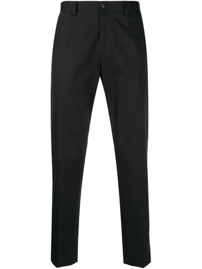 Shop Dolce & Gabbana Stretch-cotton Tailored Trousers In Blue