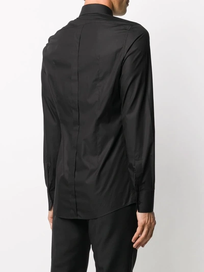 Shop Dolce & Gabbana Bib-front Cotton Shirt In Black