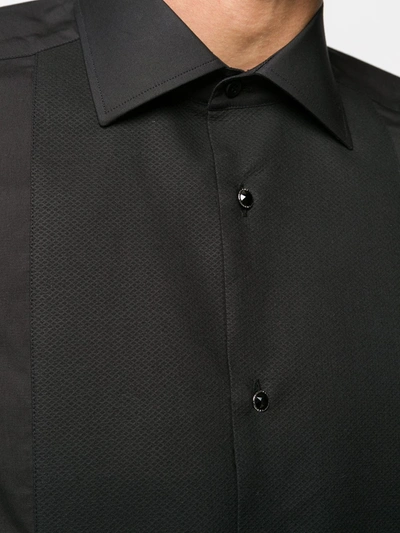 Shop Dolce & Gabbana Bib-front Cotton Shirt In Black