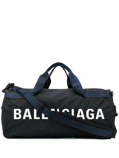 Shop Balenciaga Wheel Gym Bag In Black