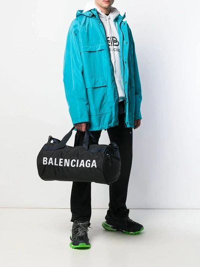 Shop Balenciaga Wheel Gym Bag In Black