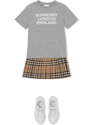 Shop Burberry Logo-print T-shirt In Grey