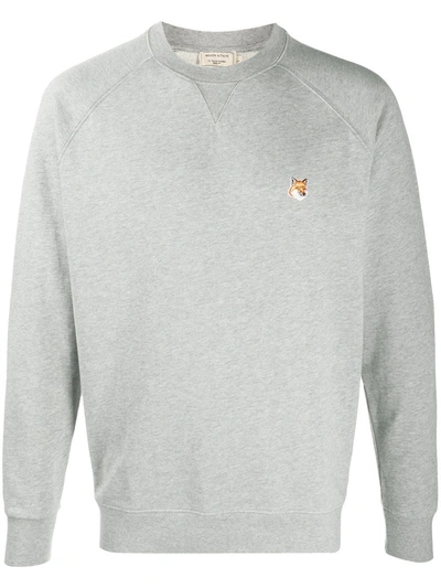 Shop Maison Kitsuné Grey Fox Head Sweater