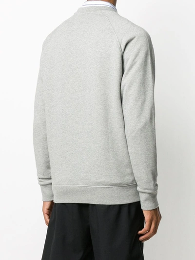 Shop Maison Kitsuné Grey Fox Head Sweater