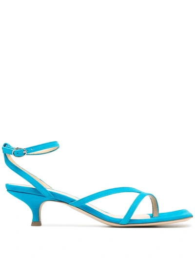 Shop A.w.a.k.e. Delta Leather Sandals In Blue