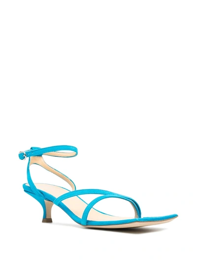 Shop A.w.a.k.e. Delta Leather Sandals In Blue