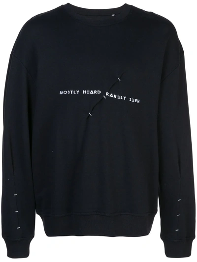 Shop Mostly Heard Rarely Seen Nip And Tuck Logo Sweatshirt In Black