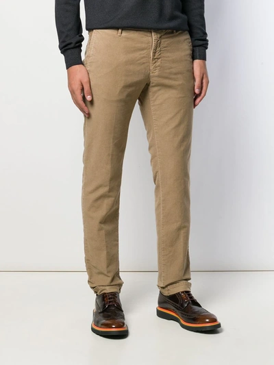 Shop Incotex Slim Fit Chinos In Brown