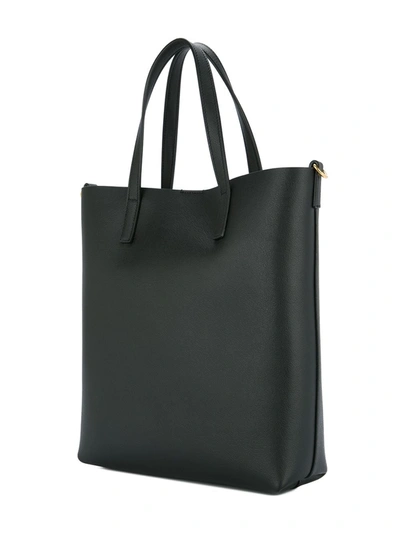 Shop Saint Laurent Shopping Tag Detail Tote Bag In Black