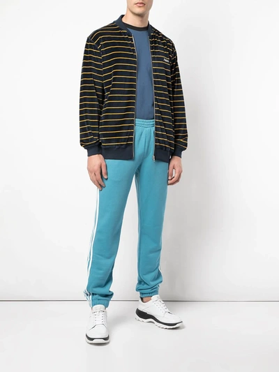 Palace Velour Bomber Jacket In Blue