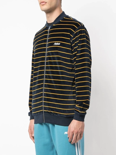 Palace Velour Bomber Jacket In Blue