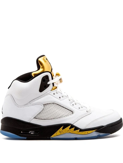 Shop Jordan Air  5 Retro "olympic Gold Medal" Sneakers In White