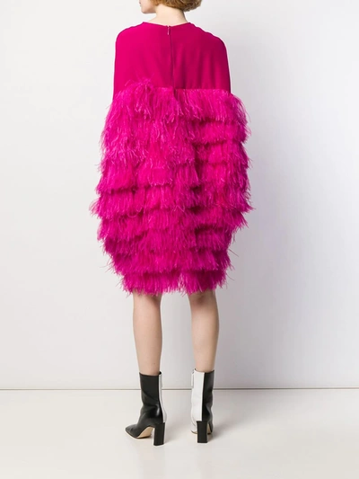 短款羽毛拼接连衣裙