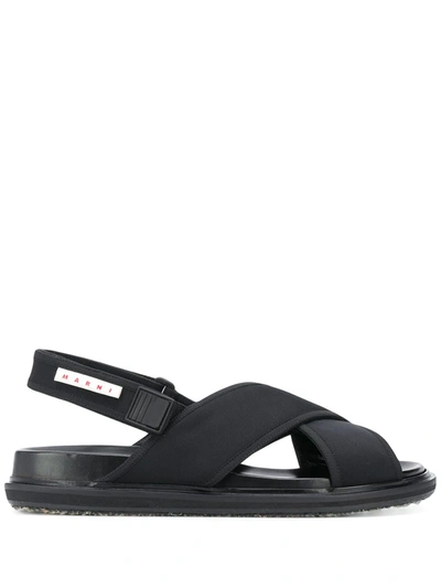 Shop Marni Fussbett Sandals In Black