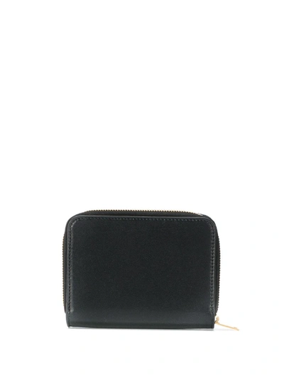 Shop Saint Laurent Tiny Monogram Compact Wallet In Black