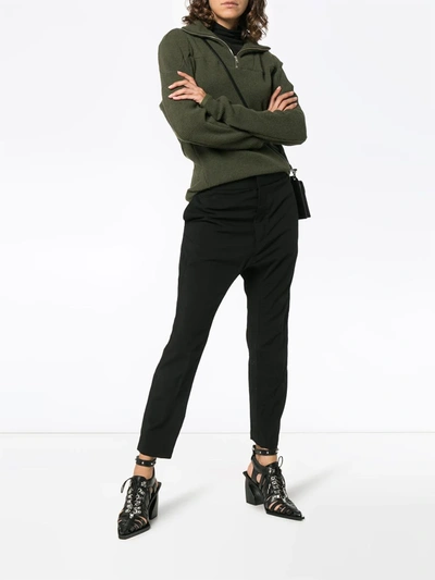 Shop Haider Ackermann Low-rise Slim Trousers In Black