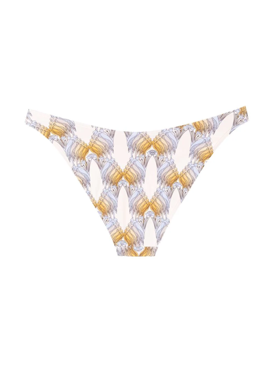 Shop Tory Burch Abstract-print Bikini Briefs In Nude