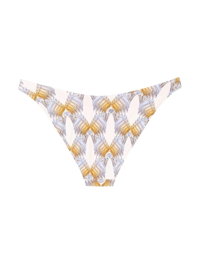 Tory Burch Abstract-print Bikini Briefs In Nude