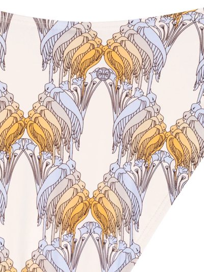 Tory Burch Abstract-print Bikini Briefs In Nude