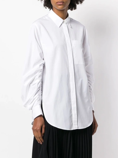 3.1 Phillip Lim Long Sleeve Shirt With Gathered Sleeves In White
