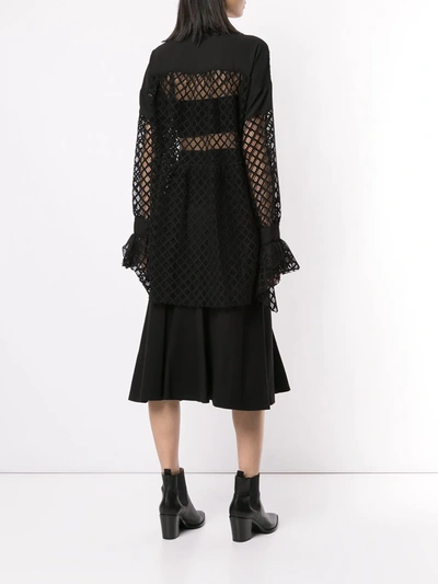 Shop Philosophy Di Lorenzo Serafini High Low Netted Blouse In Black