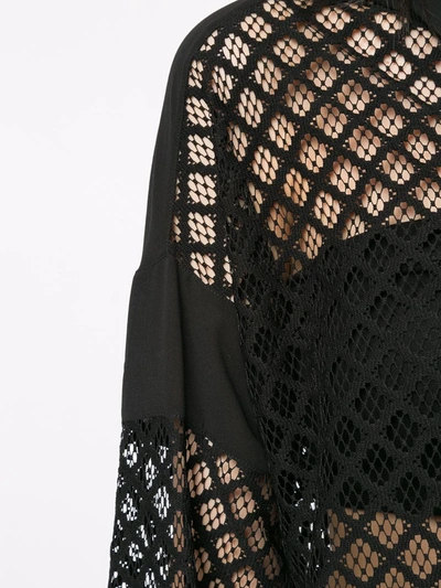 Shop Philosophy Di Lorenzo Serafini High Low Netted Blouse In Black