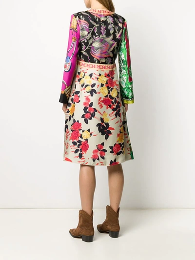 Shop Etro Mixed Print Dress In Pink