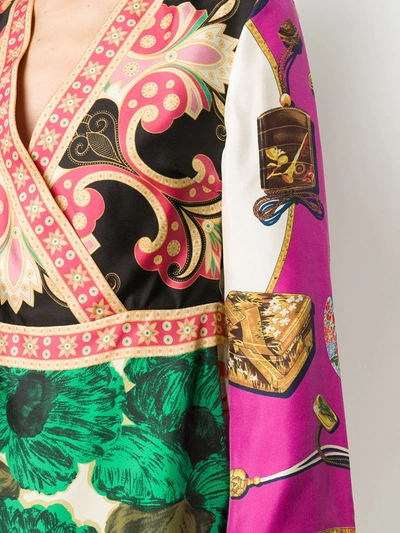 Shop Etro Mixed Print Dress In Pink